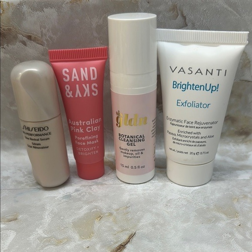 Shiseido Sand&Sky Vasanti Six Gldn Skincare Travel Serum‎ Mask Cleanser Bundle